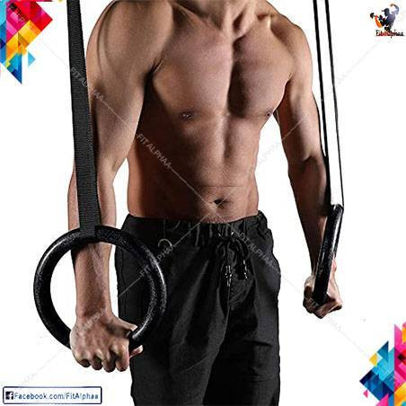 Pull Up Rings Adjustable Strap Heavy Strength Equipment Anti Slip Hanging Rings