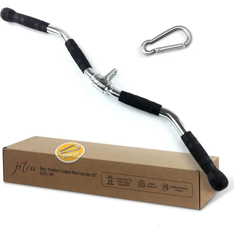 Pro Gym Black Handle Attachments Pull Rope Cable Exercise Tricep Bar Exercise