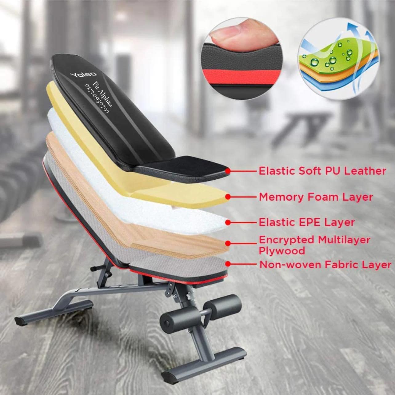 Adjustable Bench , Folding Training Bench, Fitness Bench, Incline Bench Press Bench for Full Body Workout