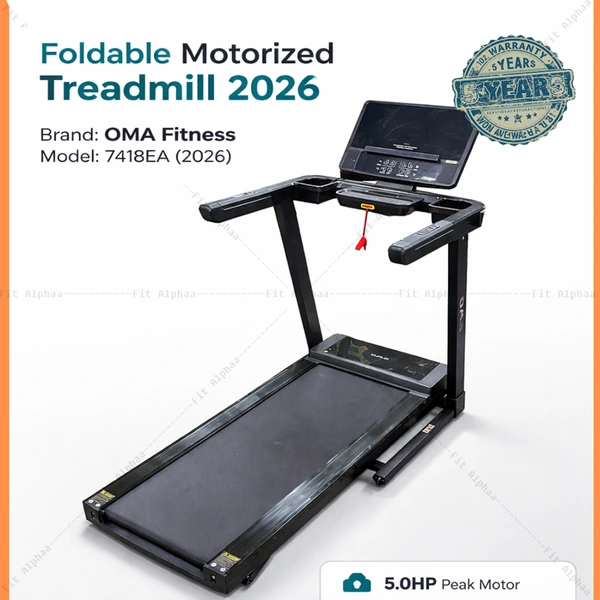 OMA 7418EA Foldable Motorized Treadmill 2026 ( 3.0HP, Auto Incline, Bluetooth )