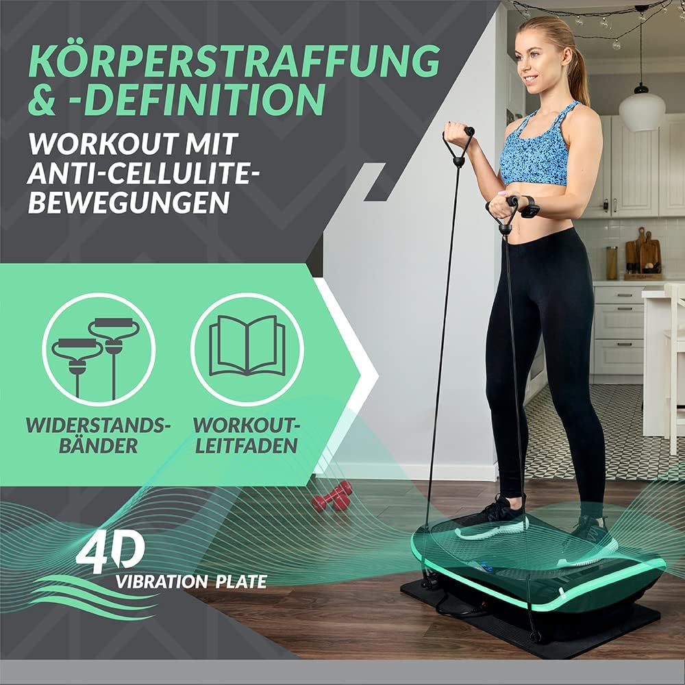 4D Vibration Plate Massager with 3 Silent Motors & Bluetooth Speakers (309HDVBP4D)