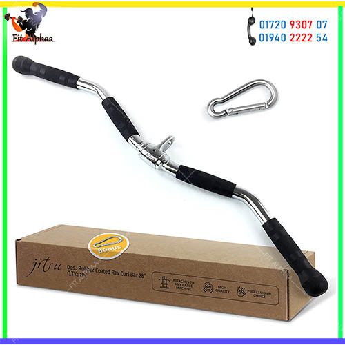 Pro Gym Black Handle Attachments Pull Rope Cable Exercise Triceps Bar Exercise